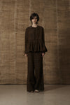 Mutedance 25 Spring/Summer Silk/Printed Trousers MD-MD25SS127-BROWN